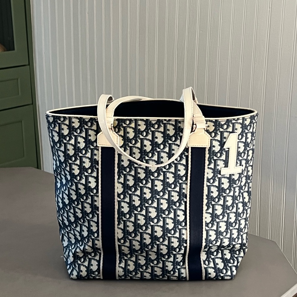 Dior Navy and Cream Tote Bag